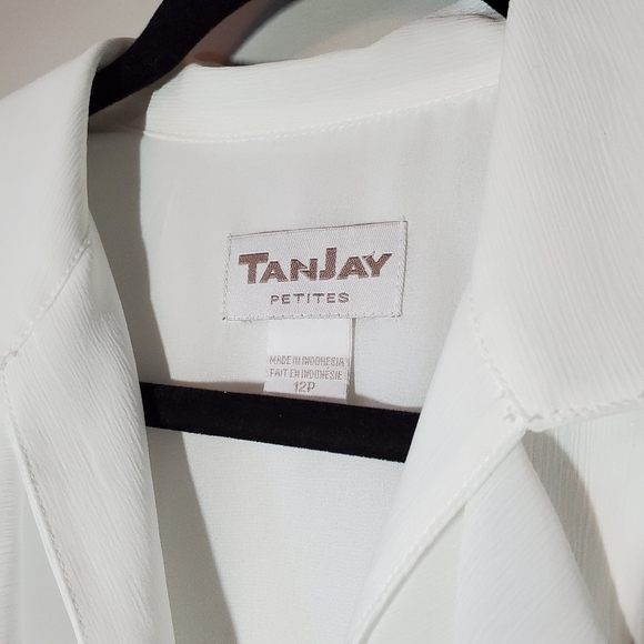 TANJAY White Blouse Sz 12P - Picture 3 of 5